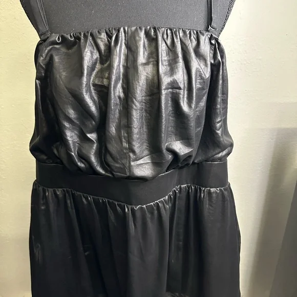 Lane Bryant Size Faux Leather Peplum Top Black Liquid Bustier Convertible Straps - Picture 6 of 12